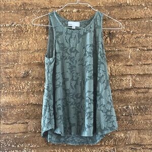 Floral Green Sleeveless Top